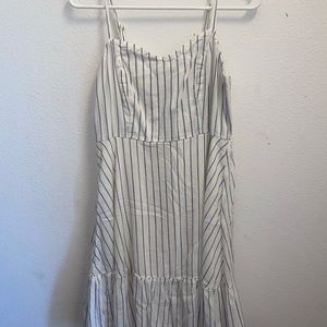White pinstriped day dress